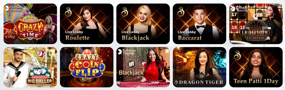 Jeux de casino en direct 10Black Casino